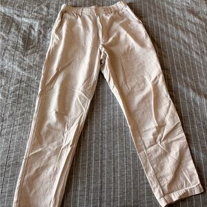 Uniqlo Linen Blend Relaxed Pants Cream Size Small